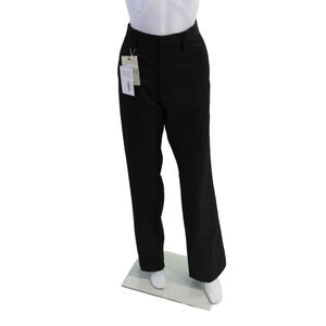 MISBHV Womens Cotton Zip Pleated Lined Wide Leg Trousers Black Size EUR 50